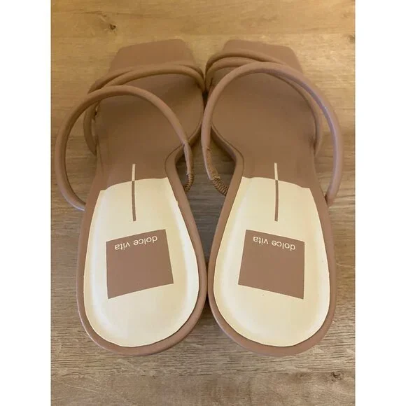 Dolce Vita Nude Strappy Block Heel Sandals Size 10 - Picture 2 of 5